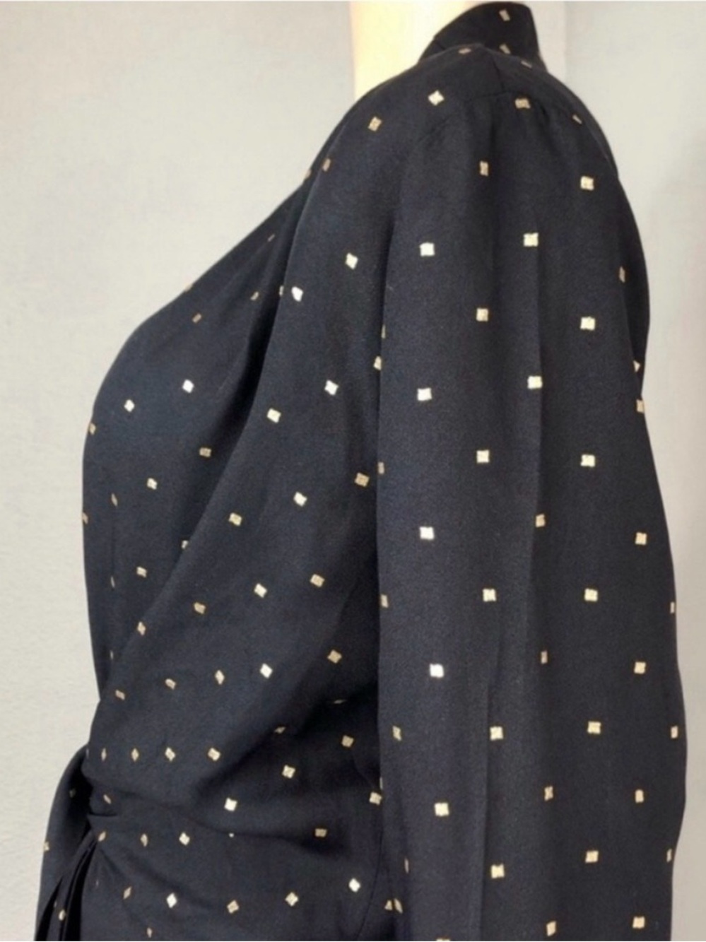 Vintage Sequel oversized jacket/blazer V-neck tie front black - Picture 10 of 16